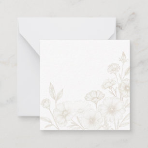 Eleganter Boho-Blumen-Linienkunst-Rahmenhintergrun Mitteilungskarte