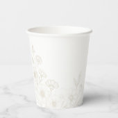 Eleganter Boho-Blumen-Linienkunst-Rahmenhintergrun Pappbecher (Rückseite)