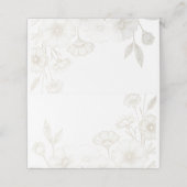 Eleganter Boho-Blumen-Linienkunst-Rahmenhintergrun Platzkarte (Außenseite Aufgefaltet)