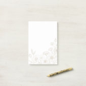 Eleganter Boho-Blumen-Linienkunst-Rahmenhintergrun Post-it Klebezettel (Auf Schreibtisch)