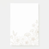 Eleganter Boho-Blumen-Linienkunst-Rahmenhintergrun Post-it Klebezettel (Vorderseite)