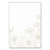 Eleganter Boho-Blumen-Linienkunst-Rahmenhintergrun Tischnummer (Rückseite)