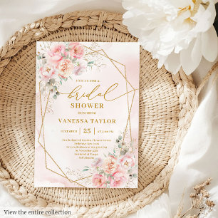 Eleganter Boho Blush Gold Brautparty Invit Einladung