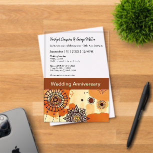 Eleganter Boho-Chic-Mandala-Hochzeit-Jubiläum Acryleinladungen