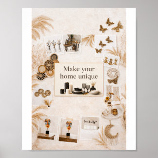 Eleganter Boho-Chic-Wandkunstposter - Mach dein Zu Poster