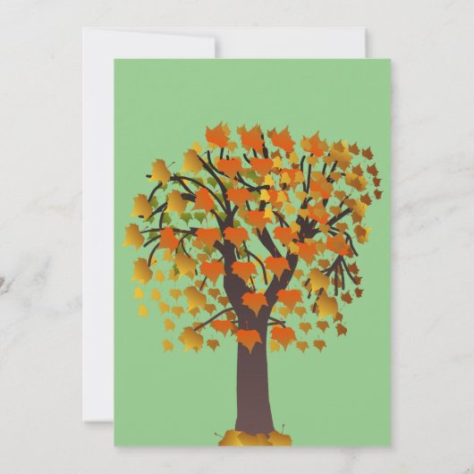 Eleganter Boho Fall in Liebe Baumwipfel Herbsthoch Einladung (Rückseite)