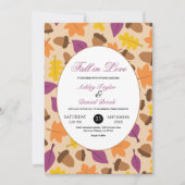 Eleganter Boho Fall in Liebe Herbstblütenhochzeit Einladung (Vorderseite)