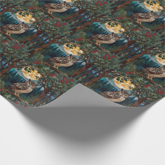 Eleganter Boho-Fleck-Glasuhwald Geschenkpapier (Ecke)