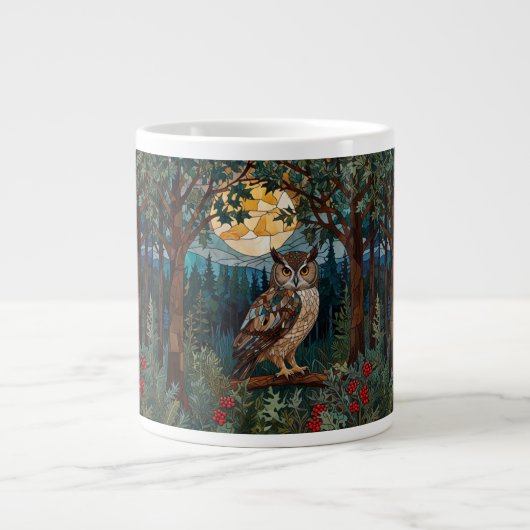 Eleganter Boho-Fleck-Glasuhwald Jumbo-Tasse (Vorderseite)