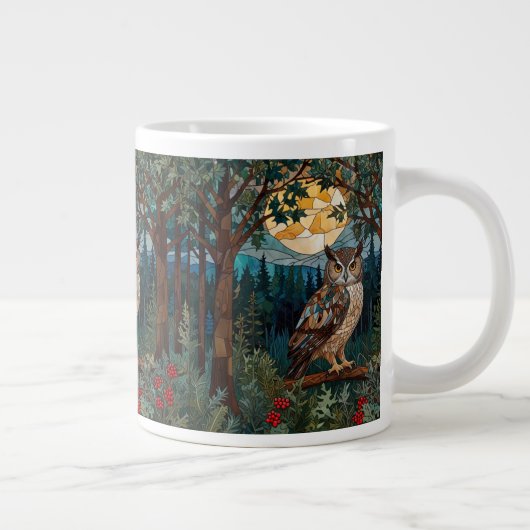 Eleganter Boho-Fleck-Glasuhwald Jumbo-Tasse (Rechts)