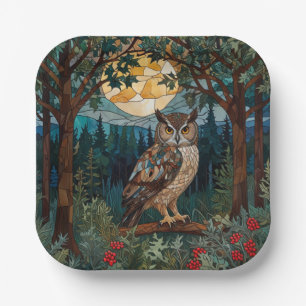 Eleganter Boho-Fleck-Glasuhwald Pappteller