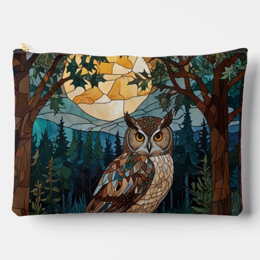 Eleganter Boho-Fleck-Glasuhwald Zubehörtasche (Vorderseite)