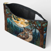 Eleganter Boho-Fleck-Glasuhwald Zubehörtasche (Offen)
