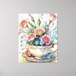 Eleganter Boho Floral Art gedehnte Leinwand Druck
