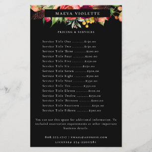 Eleganter Boho Floral Business Service/Pricing Fly Flyer