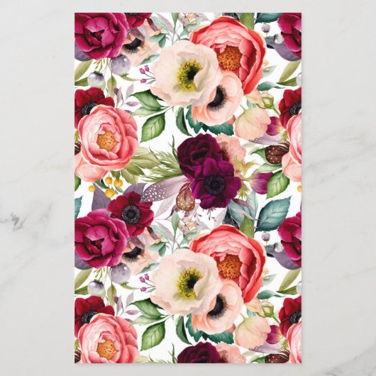 Eleganter Boho Floral Business Service/Pricing Fly Flyer (Hinten)