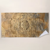 Eleganter Boho-Goldmandala Strandtuch (Vorderseite)