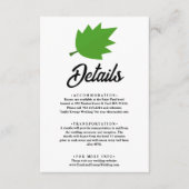 Eleganter Boho Grüner Herbst hinterlässt Hochzeit  Begleitkarte (Vorderseite)