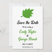 Eleganter Boho Grüner Herbst hinterlässt Hochzeit  Save The Date (Vorderseite)