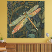 Eleganter Boho-grüner Libelle Leinwanddruck (Insitu (Wohnzimmer))