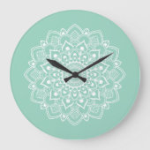 Eleganter Boho-Mandala Große Wanduhr (Vorderseite)