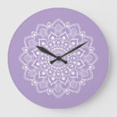 Eleganter Boho-Mandala Große Wanduhr (Vorderseite)