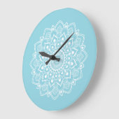 Eleganter Boho-Mandala Große Wanduhr (Winkel)