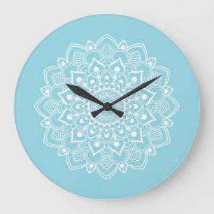 Eleganter Boho-Mandala Große Wanduhr