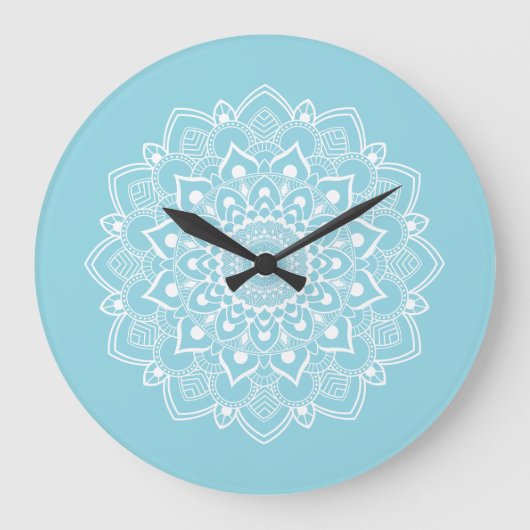 Eleganter Boho-Mandala Große Wanduhr (Vorderseite)
