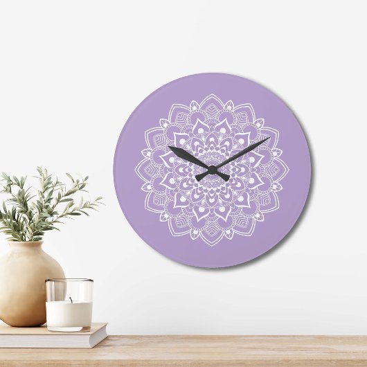 Eleganter Boho-Mandala Große Wanduhr