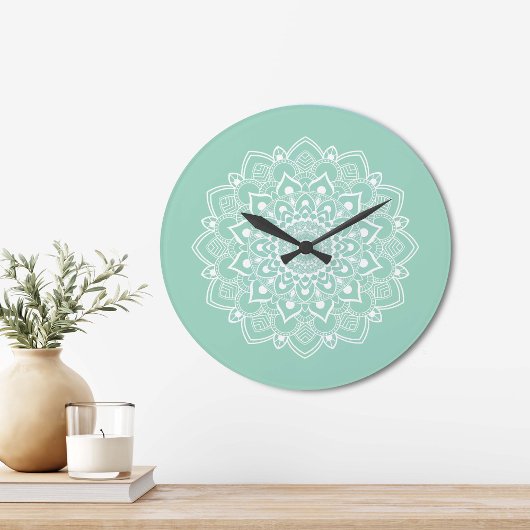 Eleganter Boho-Mandala Große Wanduhr
