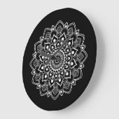 Eleganter Boho-Mandala  Große Wanduhr (Winkel)