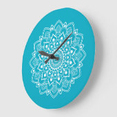 Eleganter Boho-Mandala Große Wanduhr (Winkel)