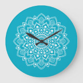 Eleganter Boho-Mandala Große Wanduhr (Vorderseite)
