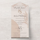 Eleganter Boho Moderner Hochzeitssender RSVP in 1 All In One Einladung (Innen Boden)