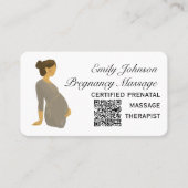 Eleganter Boho Prenatal Massage Therapist QR Code Visitenkarte (Vorderseite)