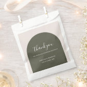 Eleganter Boho Salbei Grüner Bogen Danke Hochzeit Geschenktütchen (Ausgeschnitten)