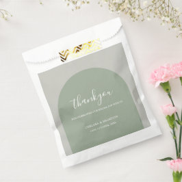 Eleganter Boho Salbei Grüner Bogen Danke Hochzeit Geschenktütchen