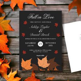 Eleganter Boho Schwarz-Weiß-Fall in der Liebe Hoch Einladung