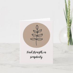 Eleganter Boho-Stil Florale Linienzeichnung Zitat Karte