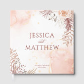 Eleganter Boho Style Rosa Rose Floral Willkommen Gästebuch (Vorderseite)