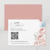 Eleganter Boho Summer Spring Blush Floral QR CODE RSVP Karte (Vorne/Hinten)
