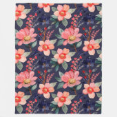 Eleganter bohoner botanischer Wildblumen Fleecedecke (Vorderseite)