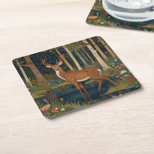Eleganter bohoner Waldehirsch Rechteckiger Pappuntersetzer (angewinkelt)