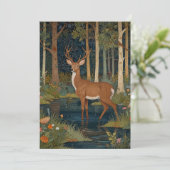 Eleganter bohoner Waldhirsch Einladung (Stehend Vorderseite)