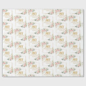 Eleganter bohrosafarbener Glitzer aus geblümtem Go Geschenkpapier (Flach)