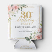 Eleganter bohrosafarbener Glitzer Salbei 30. Dosenkühler (Rückseite)