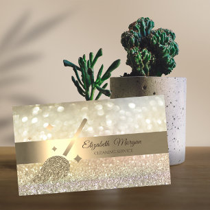 Eleganter Bokeh-Gold-Glitter-Besenginster Visitenkarte