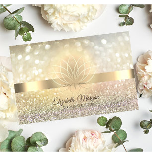 Eleganter Bokeh Gold, Lotus Yogalehrerin Visitenkarte