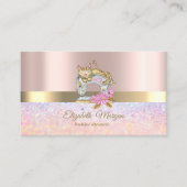 Eleganter Bokeh Gold Streifen, Nähmaschinenkatze Visitenkarte (Vorderseite)